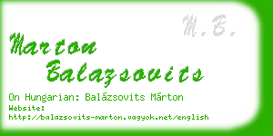 marton balazsovits business card