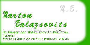 marton balazsovits business card